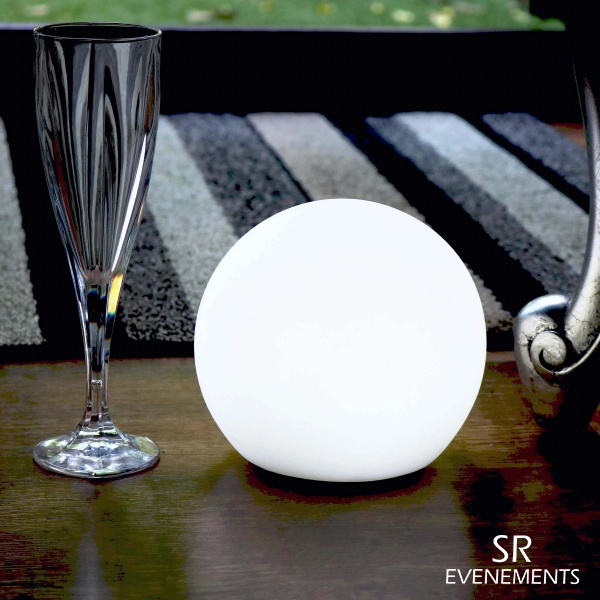 location sphere lumineuse 15cm sr evenements blanche