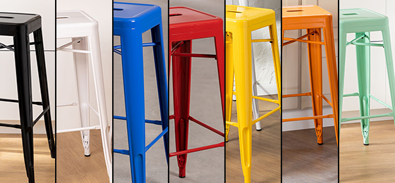 tabouret haut acier menu
