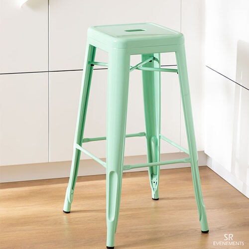 Tabouret haut Tolix Vert métal