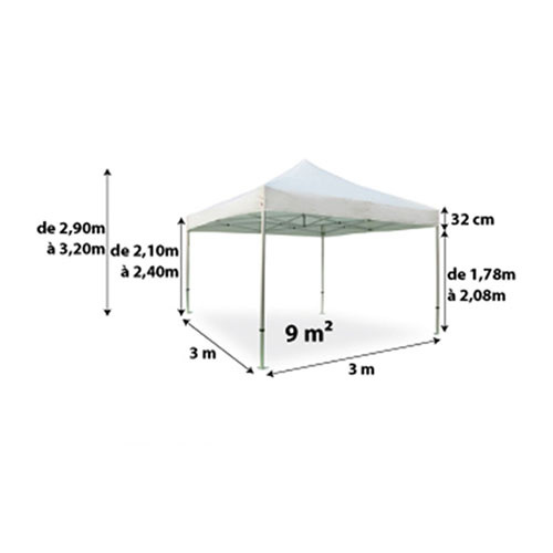 Tente barnum 3 × 3 m